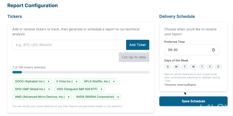 Mockup of the daily email report